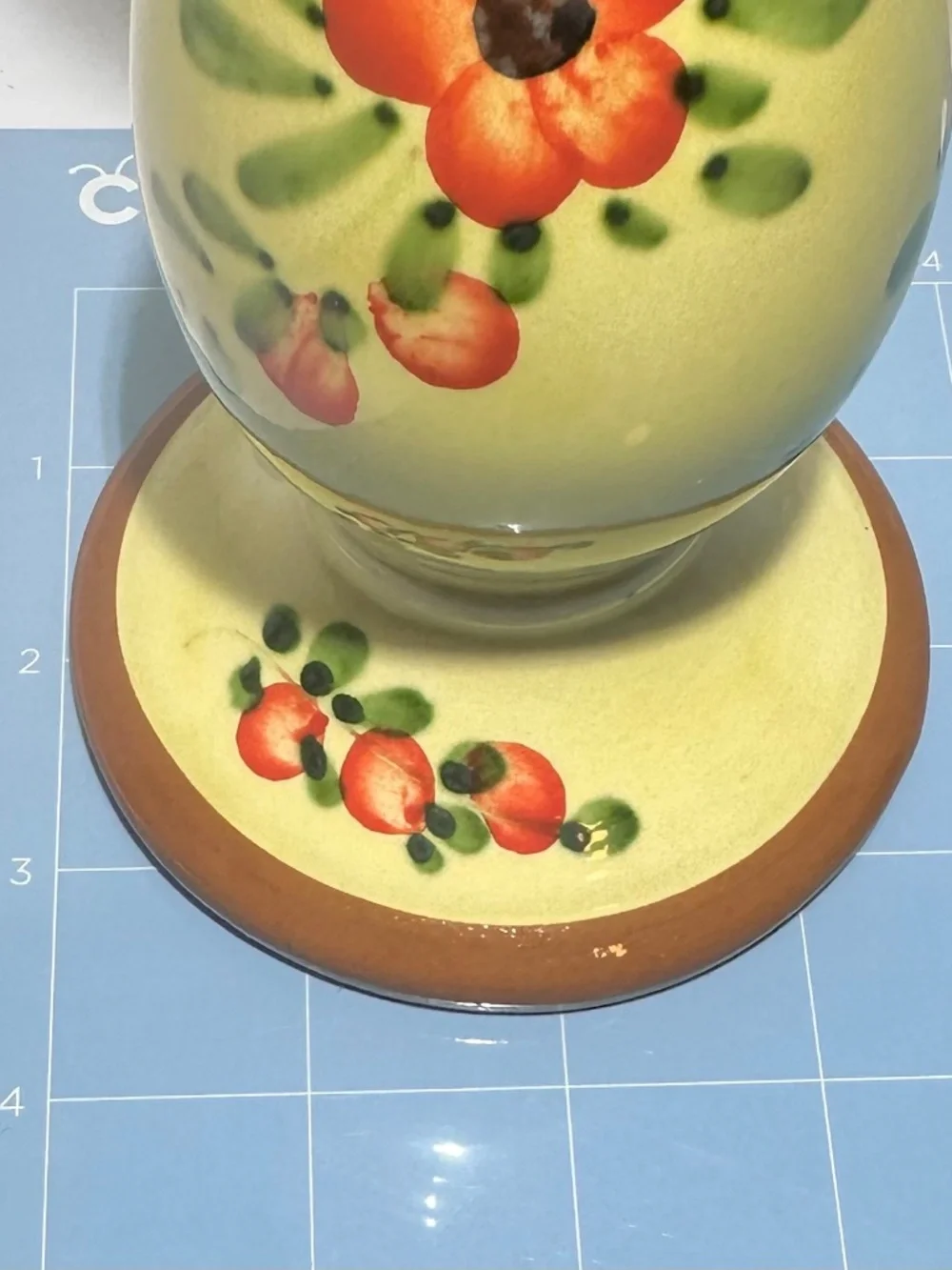 Vintage Pizzato Italian Ceramic Candlestick Holders Pair Hand Painted Floral